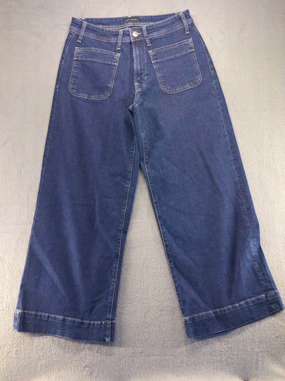 Free Assembly Retro Flare Wide Leg Dark Wash Blue Denim Jeans Size 8